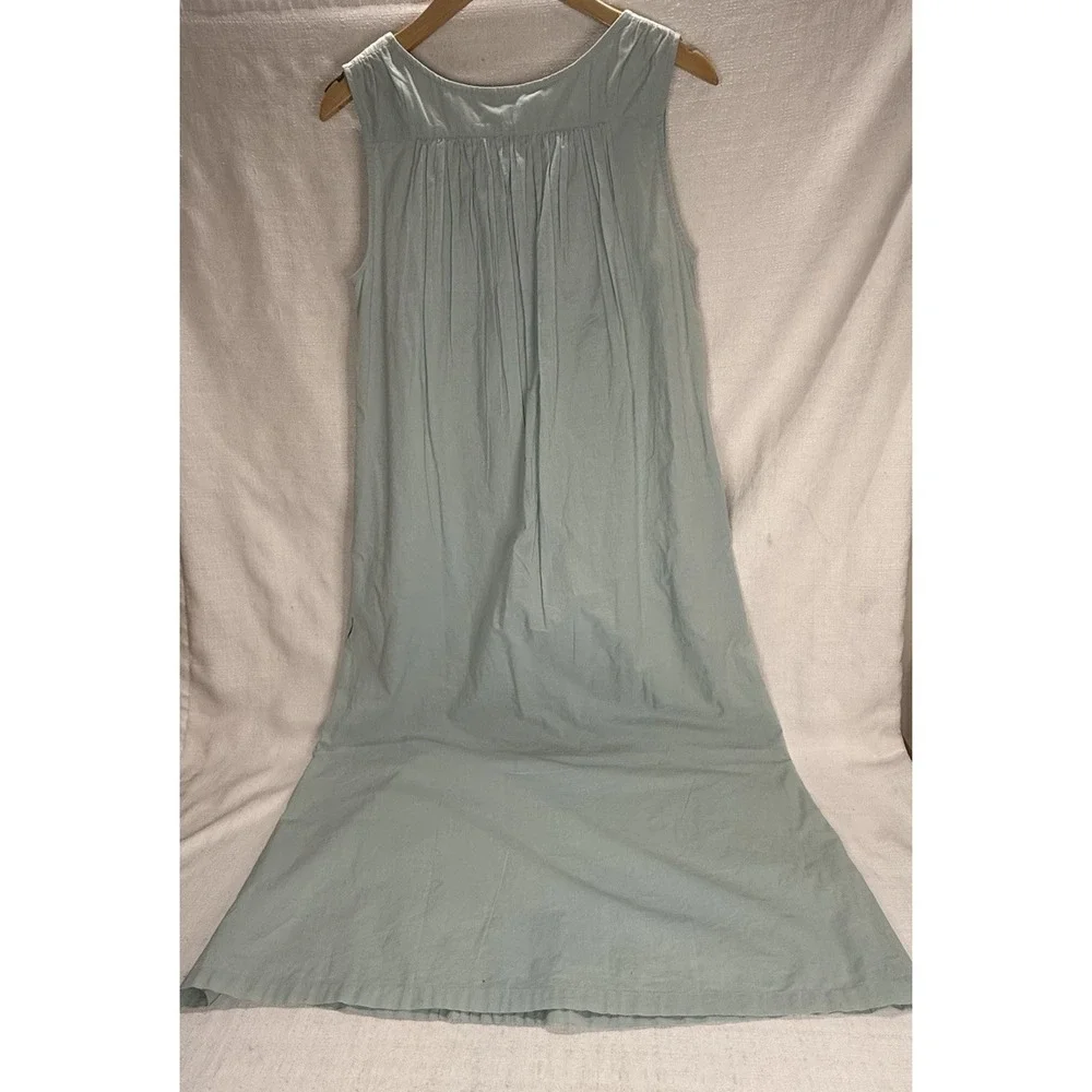 April Cornell NWT Blue Embroidered Floral Tank Midi Dress Cotton Sz XXS FLAW - Picture 13 of 13
